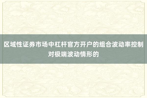 区域性证券市场中杠杆官方开户的组合波动率控制对极端波动情形的