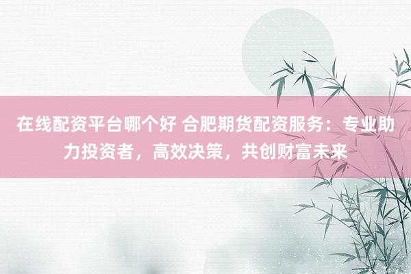 在线配资平台哪个好 合肥期货配资服务：专业助力投资者，高效决策，共创财富未来