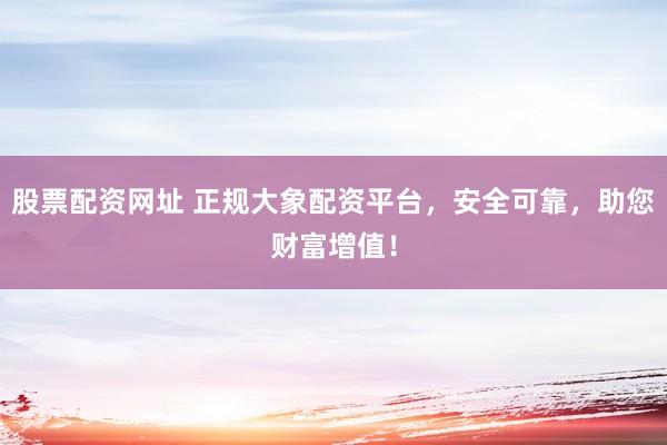股票配资网址 正规大象配资平台，安全可靠，助您财富增值！