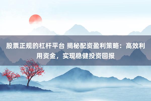 股票正规的杠杆平台 揭秘配资盈利策略：高效利用资金，实现稳健投资回报
